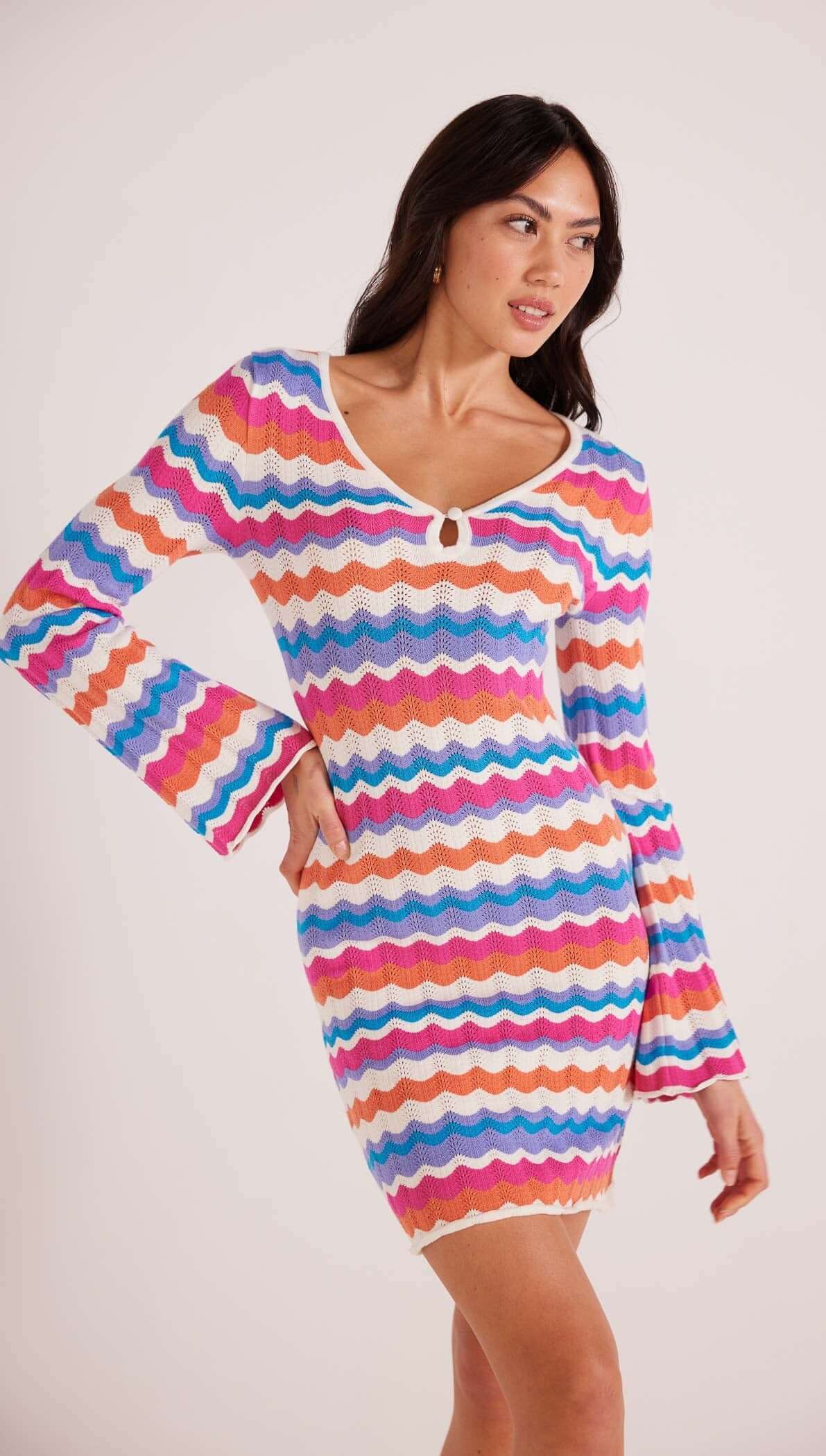 Wilma Pointelle Knit Dress - MINKPINK Official